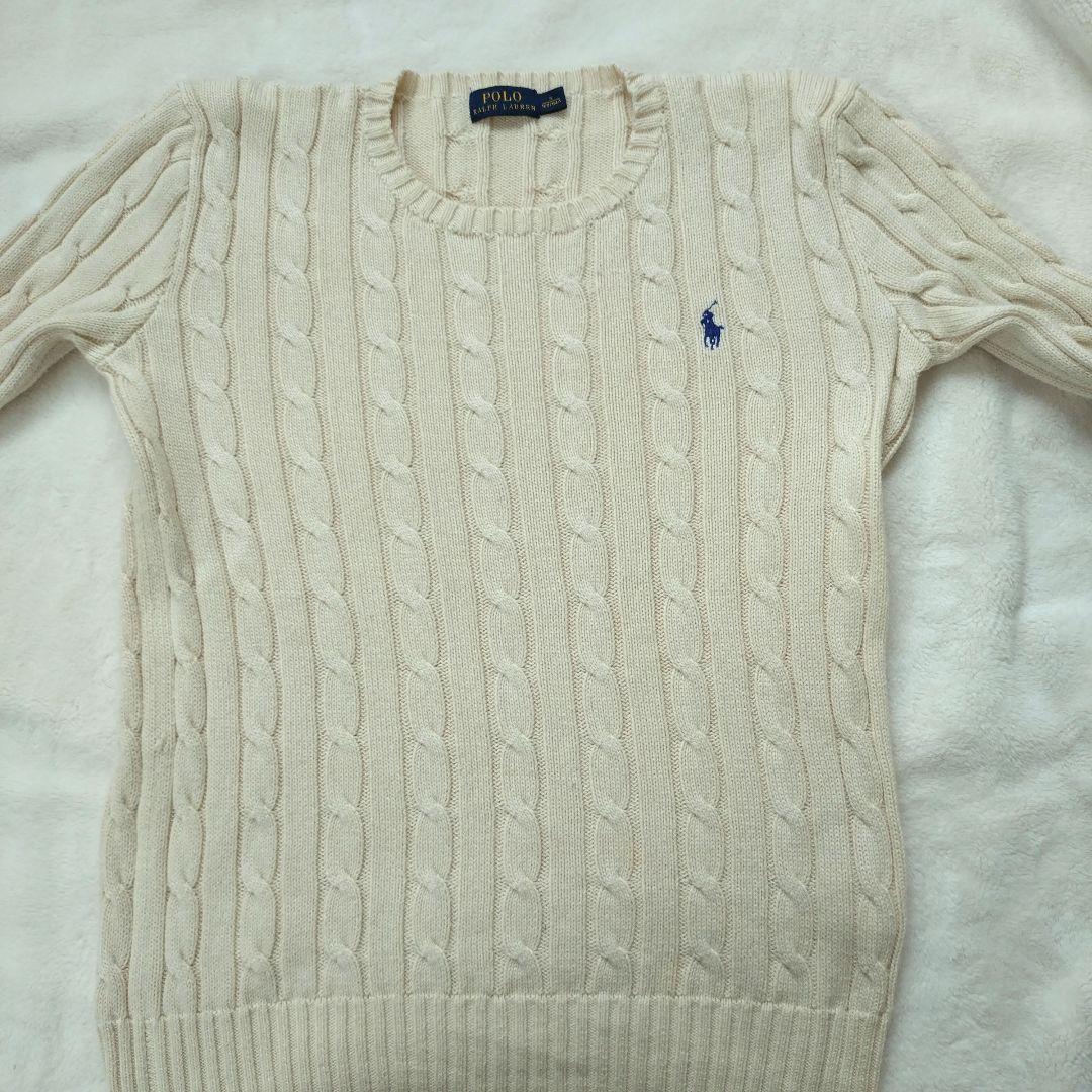 Polo Ralph Lauren ケーブルニットセーター 長袖　ベージュ　S