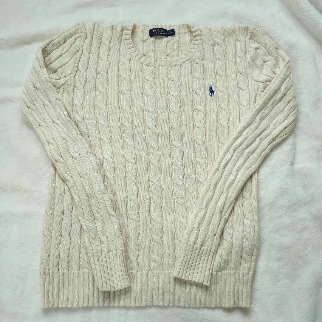 Polo Ralph Lauren ケーブルニットセーター 長袖　ベージュ　S