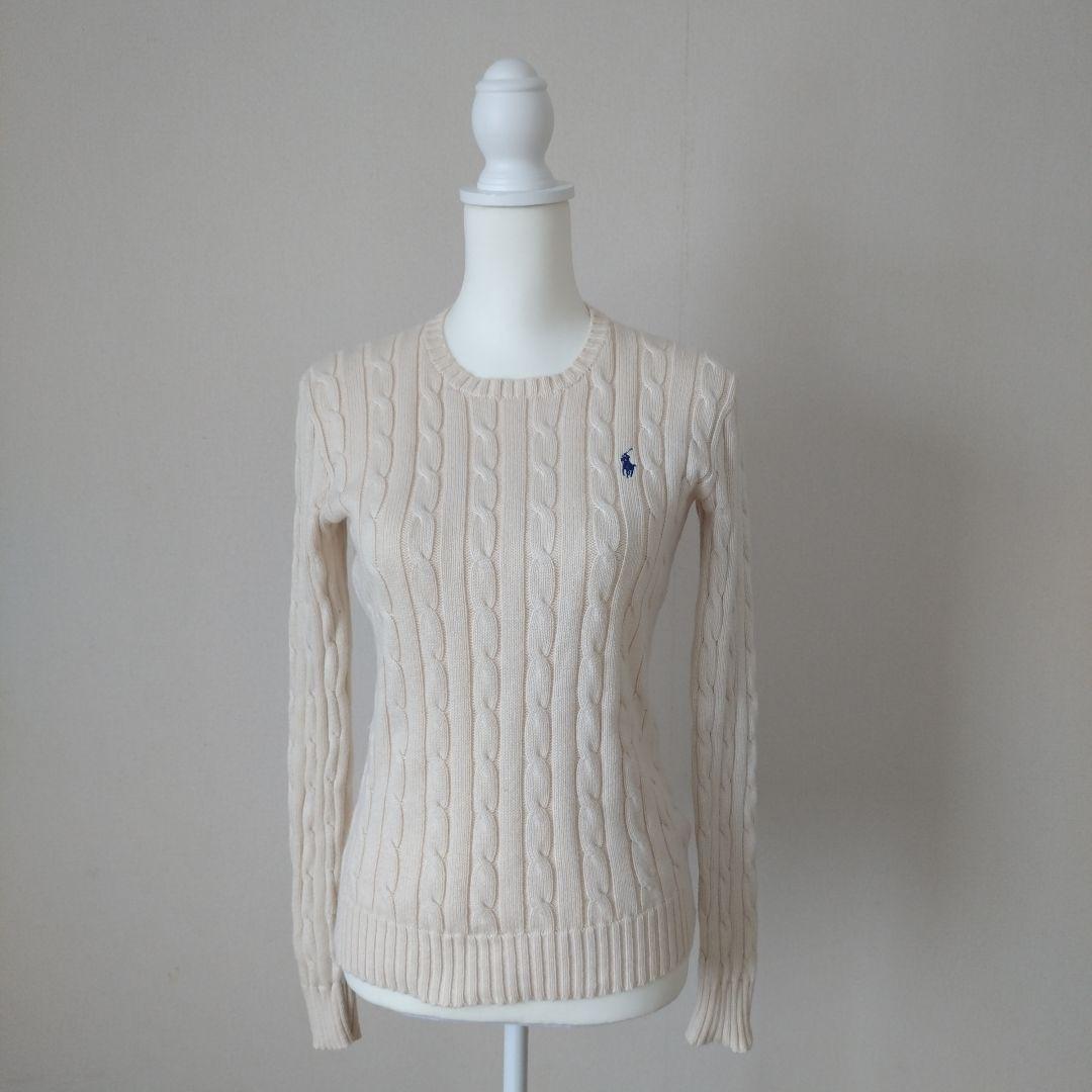Polo Ralph Lauren ケーブルニットセーター 長袖　ベージュ　S