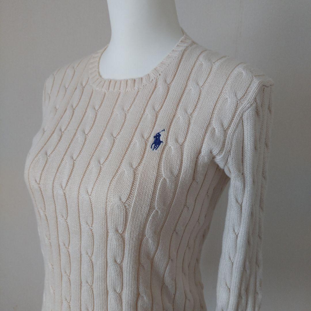 Polo Ralph Lauren ケーブルニットセーター 長袖　ベージュ　S