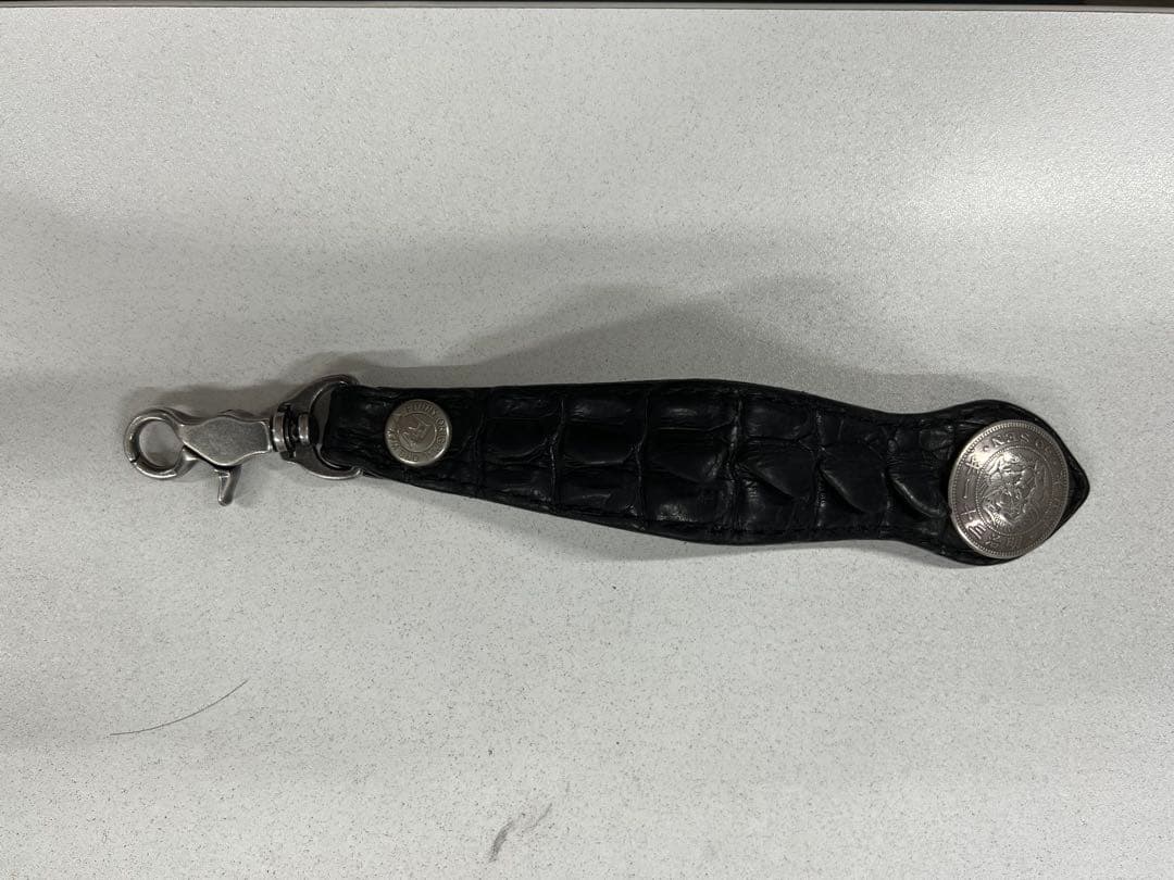 funny クロコダイルキーリング　キーホルダー　ファニー明治50銭銀貨コンチョ