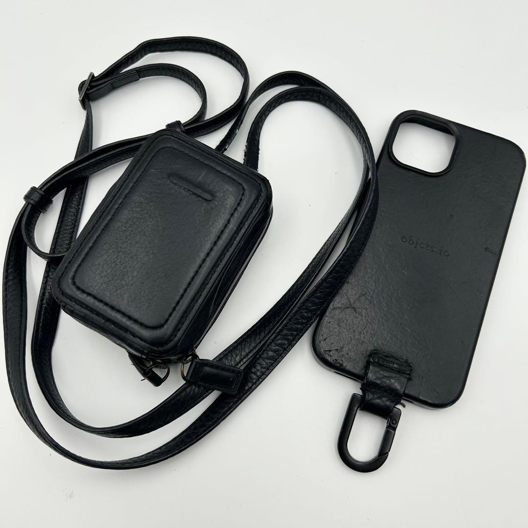 objcts.io マイクロバッグ アジャスタブルレザーストラップ付 ブラック