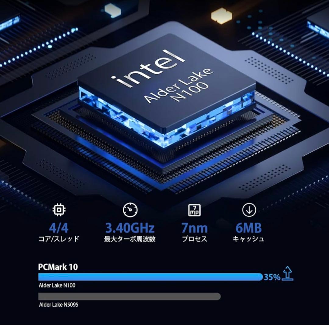 ミニpc 第12世代インテルAlder Lake-N100 16GB+512GB