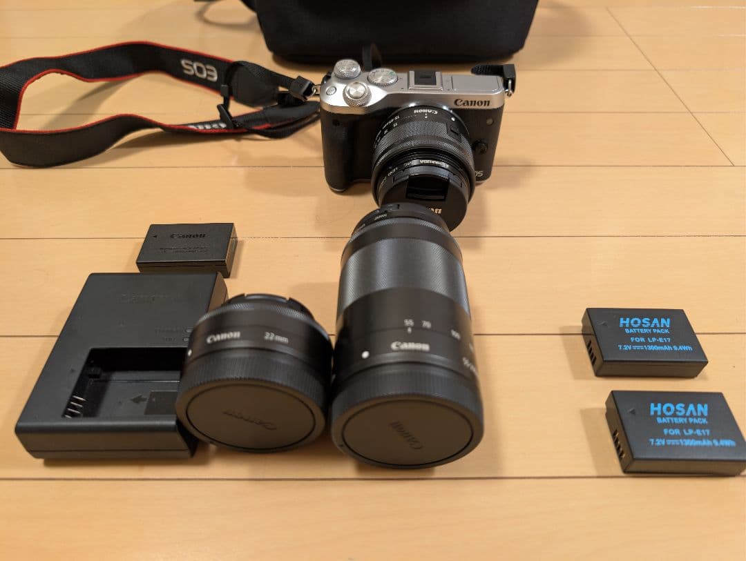 canon eos m6ミラーレス ダブルズームレンズキット+純正単焦点レンズ