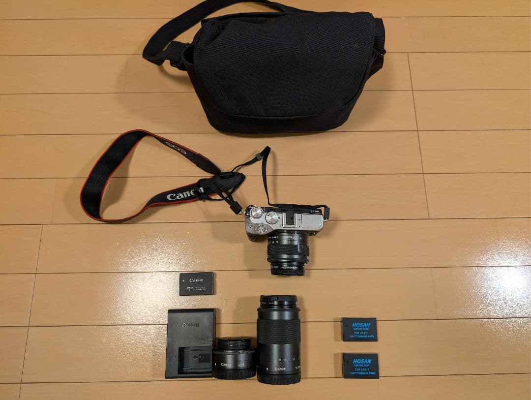 canon eos m6ミラーレス ダブルズームレンズキット+純正単焦点レンズ