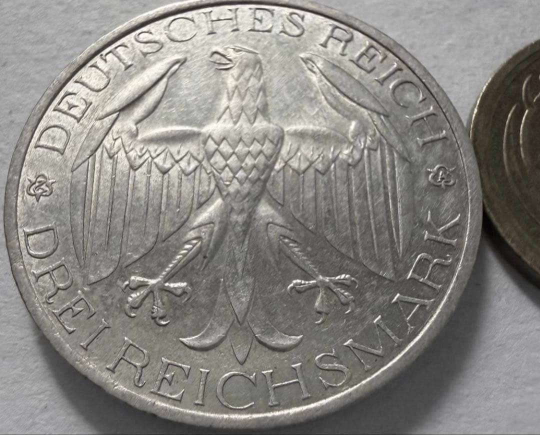 招*@様 1929年Aドイツ　 ヴァルデック3ライヒスマルク銀貨　ハイグレード