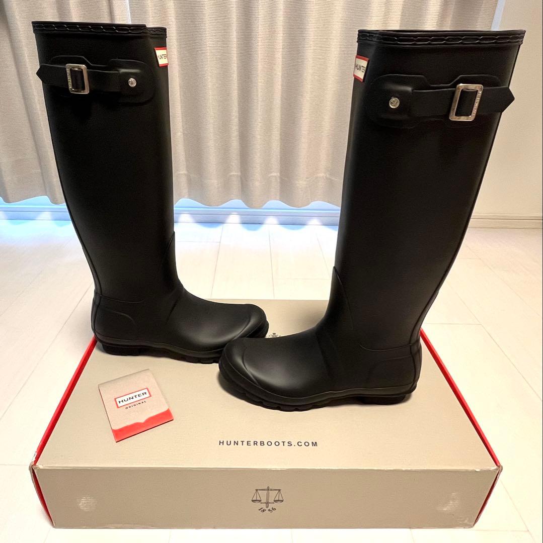 HUNTER ブラック　25cm トールレインブーツ
