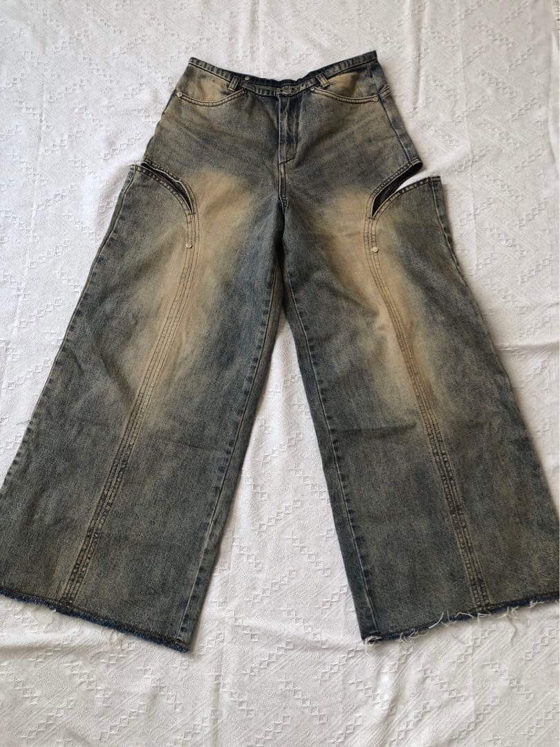 パンツ THEREDTHREAD M cutting denim2