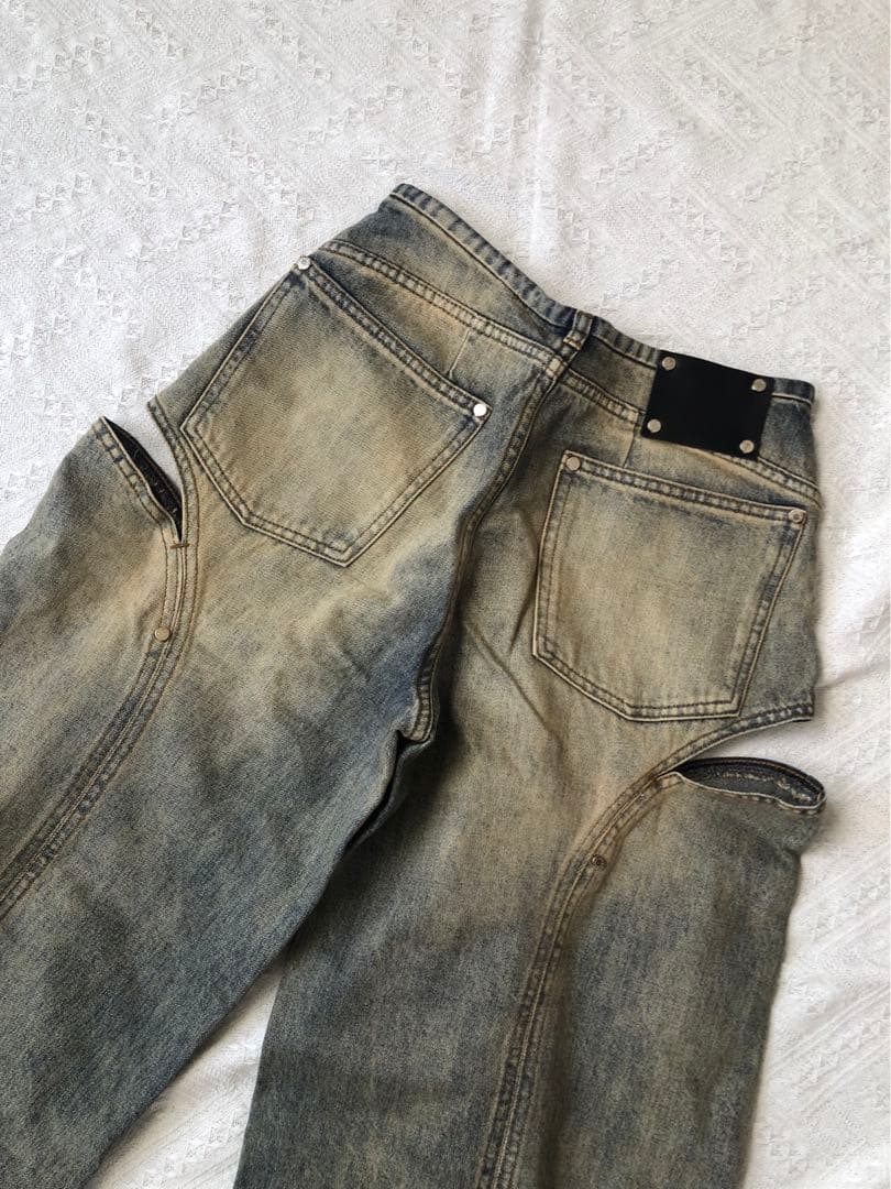 パンツ THEREDTHREAD M cutting denim2