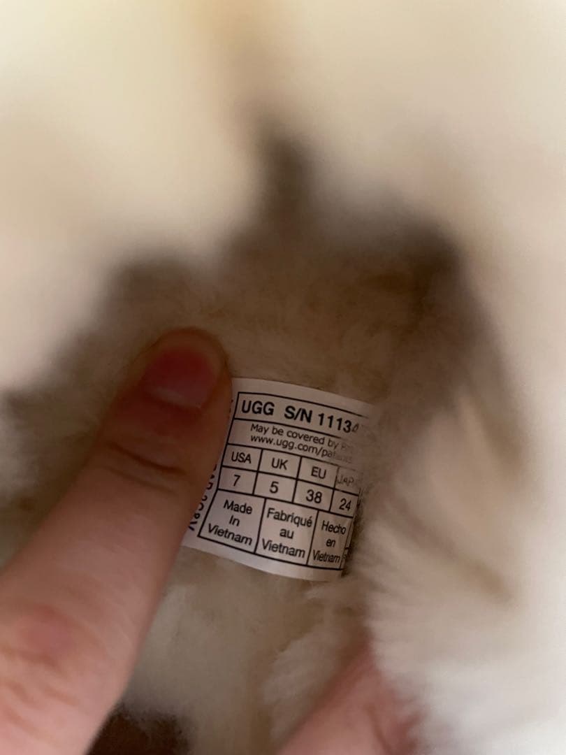 ugg ファンケット　24cm 厚底　ムートン　スリッポン　チェスナット