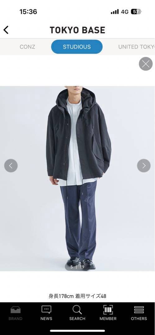 THE RERACS/ザ・リラクス ブラック モッズコート サイズ46