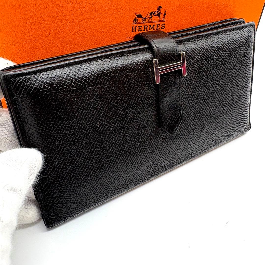 超人気✨ HERMES エルメス ベアンスフレ ブラック ノワール　長財布