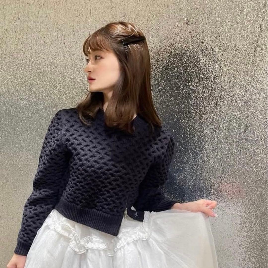 【正規品】Bibiy ネイビー クロップドニットセーター