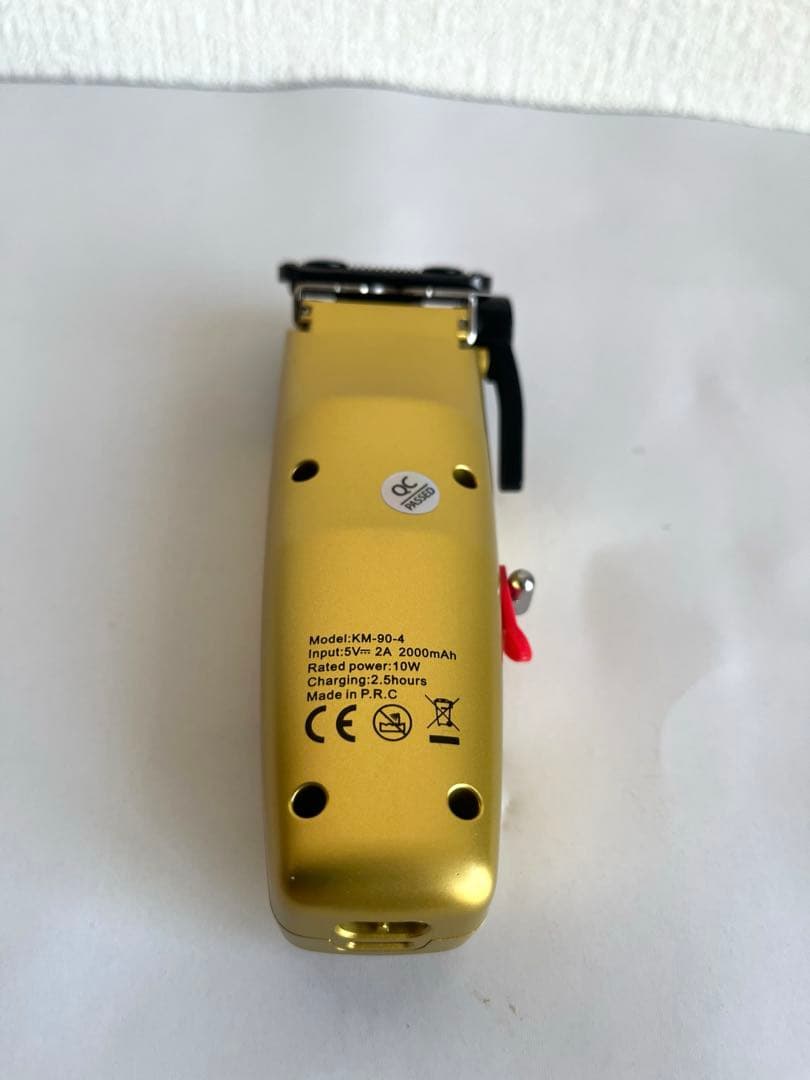 Kemei 電動バリカン KM-90-4 ゴールド 充電式 DLC刃 プロ仕様