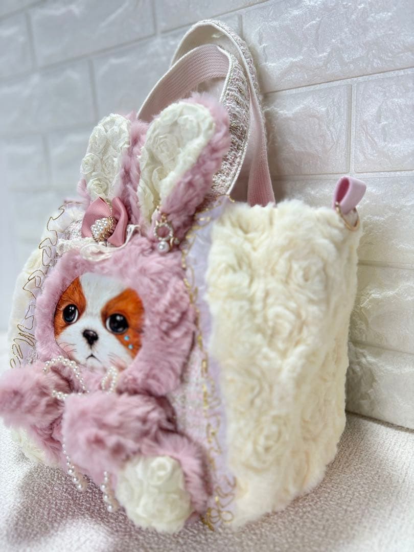 牡*❁様 コヤンイサムチョン　ハンドメイド　ファーバッグ　アンコちゃん　ツイード