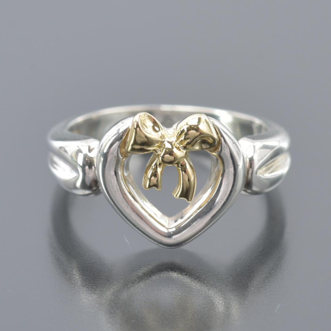 新品仕上げ◇ティファニー ハートリボン リング 7号 K18 SV925 750