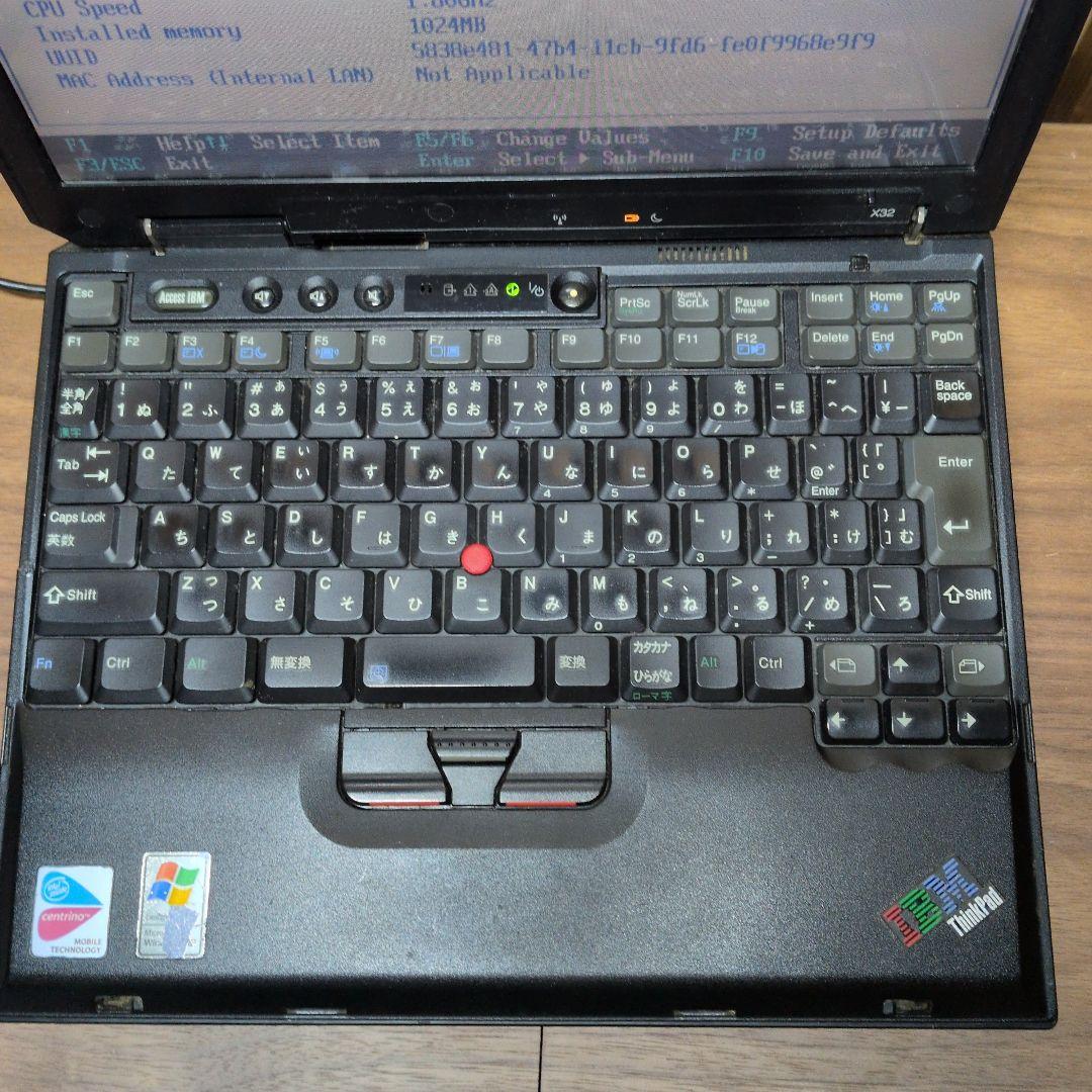 IBM THIKPAD X32 ドッキングステーションセット　起動、BIOSok