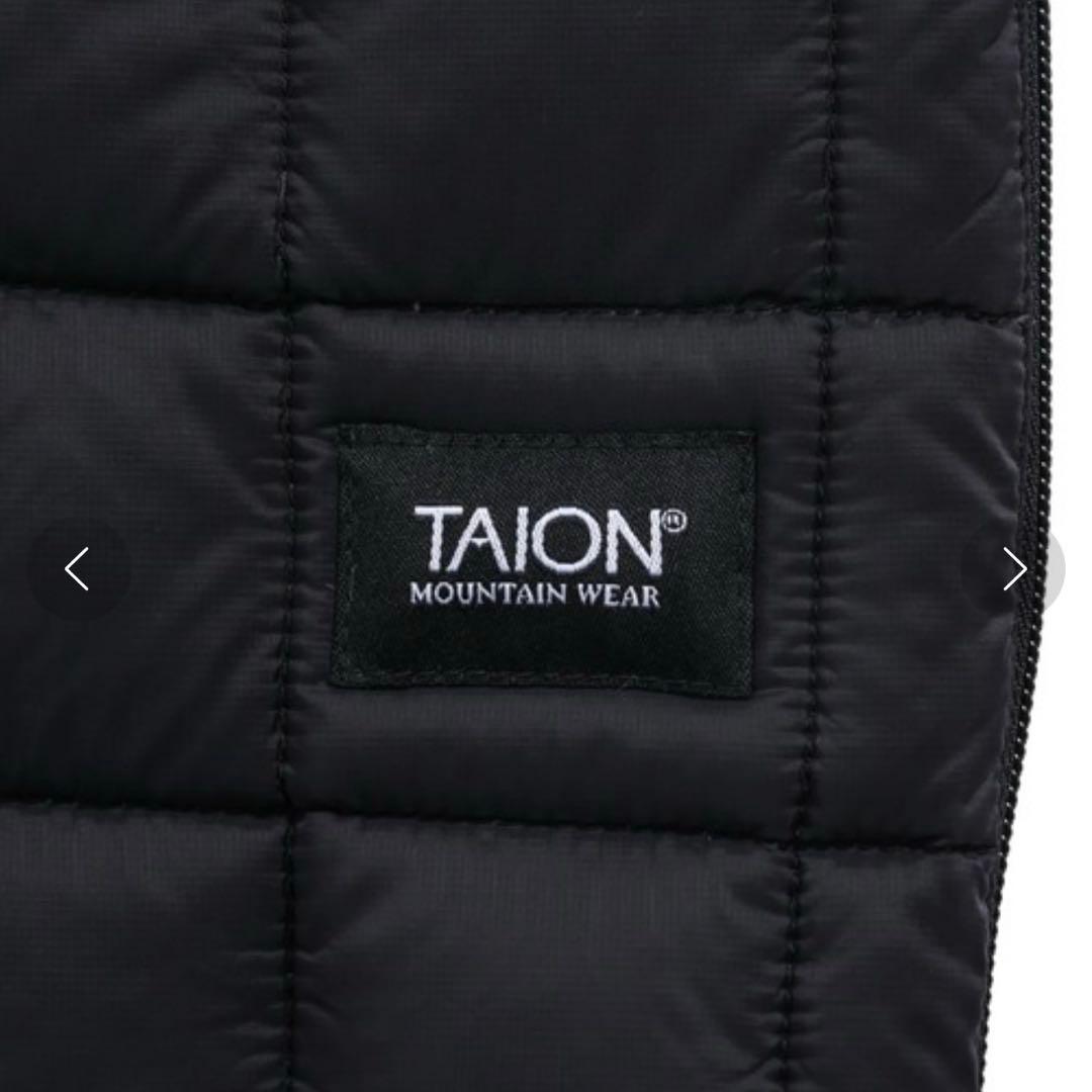 TAION タイオン マウンテン オープンフロント ダウンポンチョ　コート　黒
