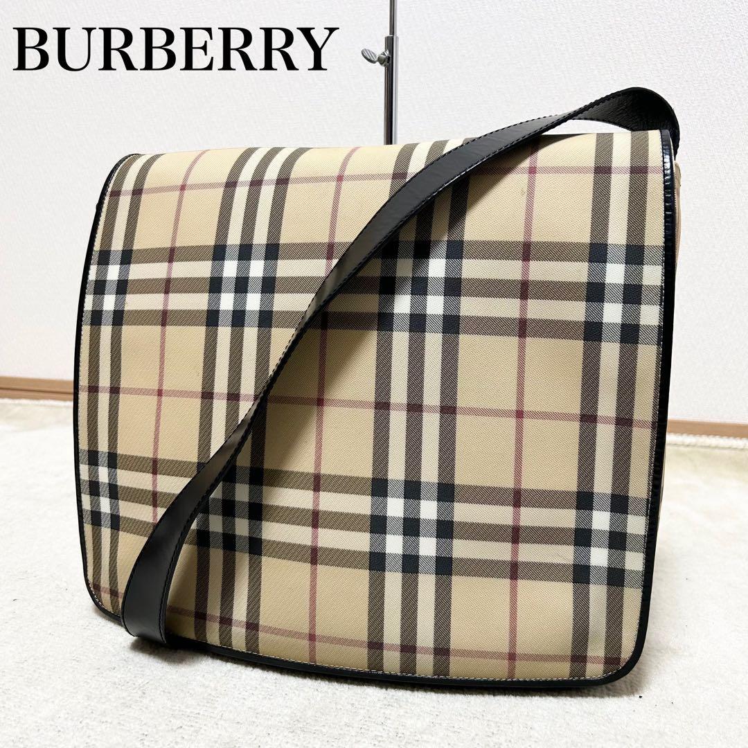 美品　バーバリーロンドン　ノバチェック　メッセンジャーバッグ　ショルダーバッグ
