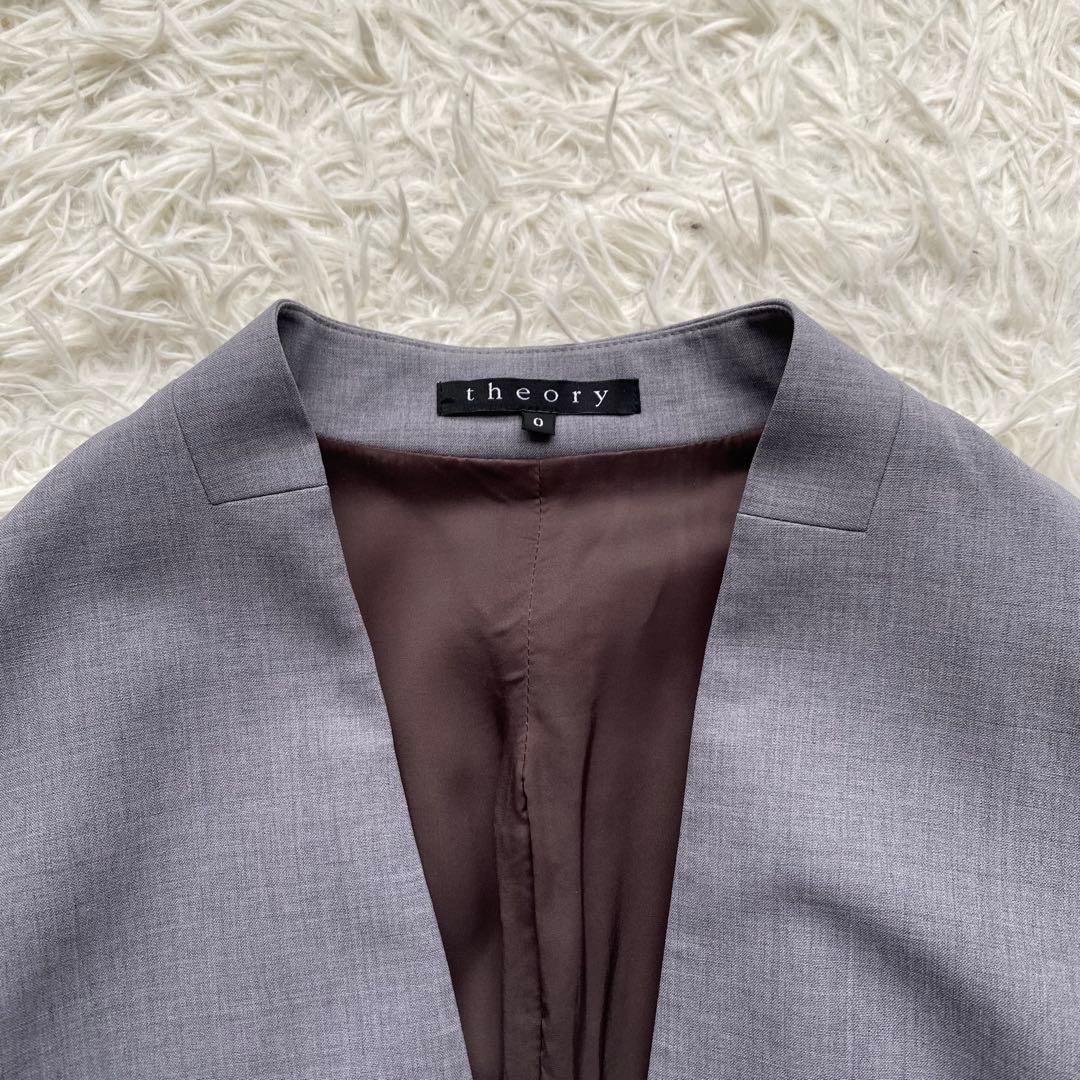 theory ノーカラージャケット パンツスーツ セットアップ グレー M
