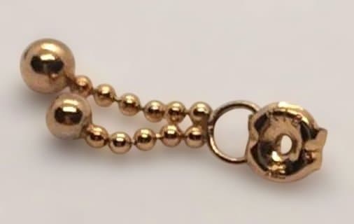 片耳　クレージュCourreges K18ダイヤハートの2wayピアス