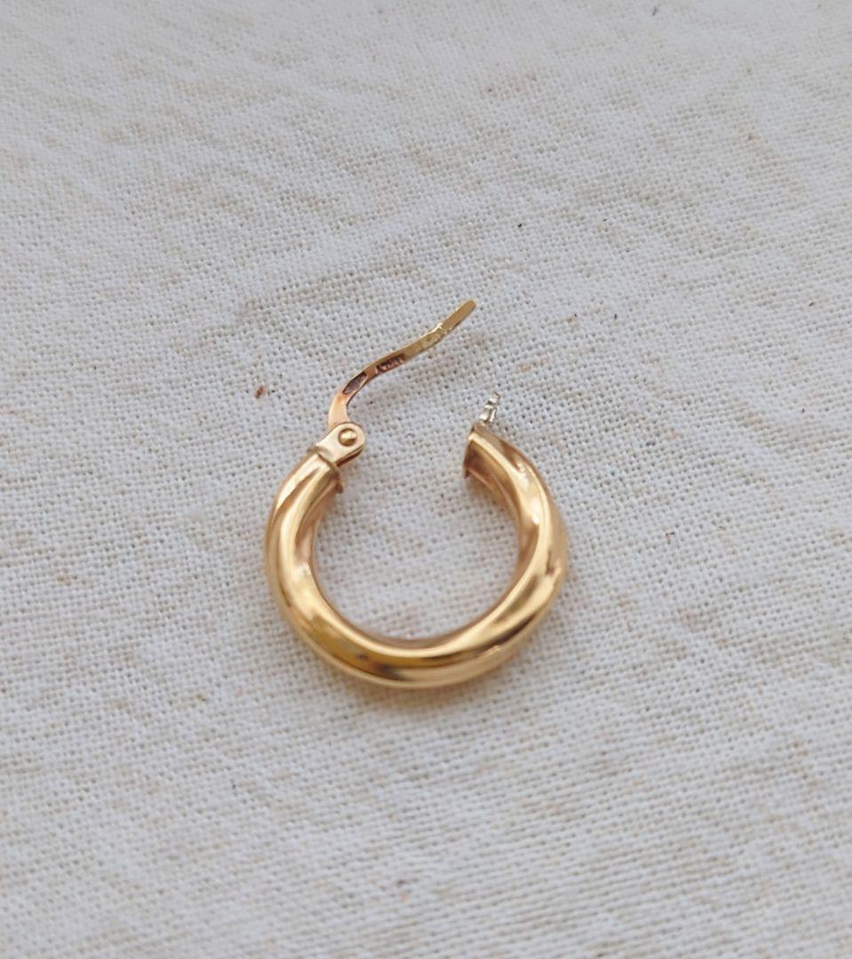K18 イタリアンジュエリー フープピアス シングル 片耳