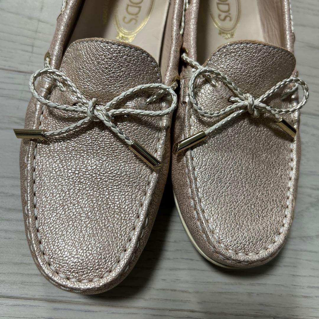 【美品】TOD'S トッズ ゴンミーニ ドライビングシューズ ピンク 38