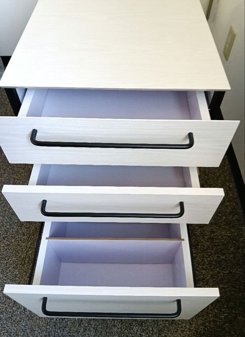 引取限定/3台/9000円//ニトリのデスクワゴン(サーヤ)ホワイト 3段