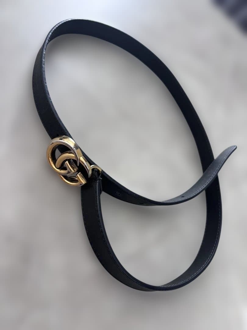 GUCCI グッチ　ブラッレザーベルト ゴールドバックル