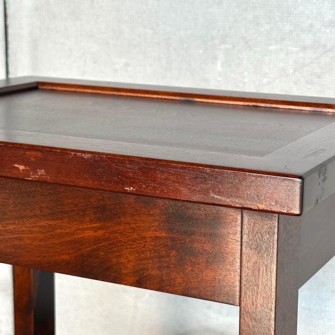 ✿ 昭和レトロ ✿ 北海道民芸家具 カバ無垢材 電話台 サイドチェスト ホクミン