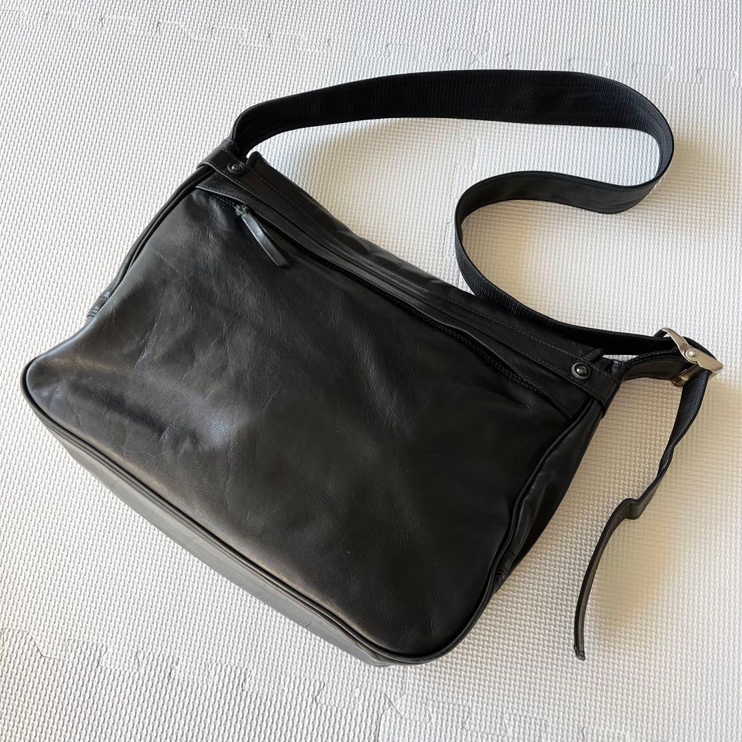 美品 希少 POTER オールレザー メッセンジャーバッグ 斜め掛け A4