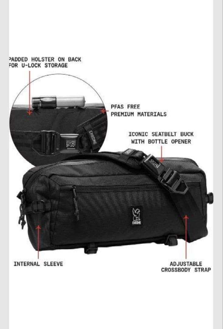 クローム　ブラック ボディバッグ