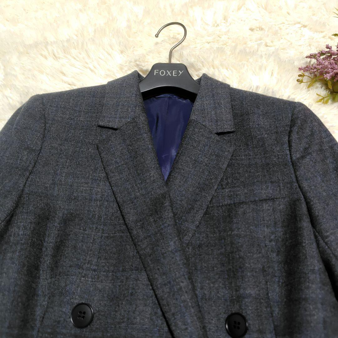 【未使用級♡高級REDA生地】SUPER110 ダブルブレストパンツスーツ　38
