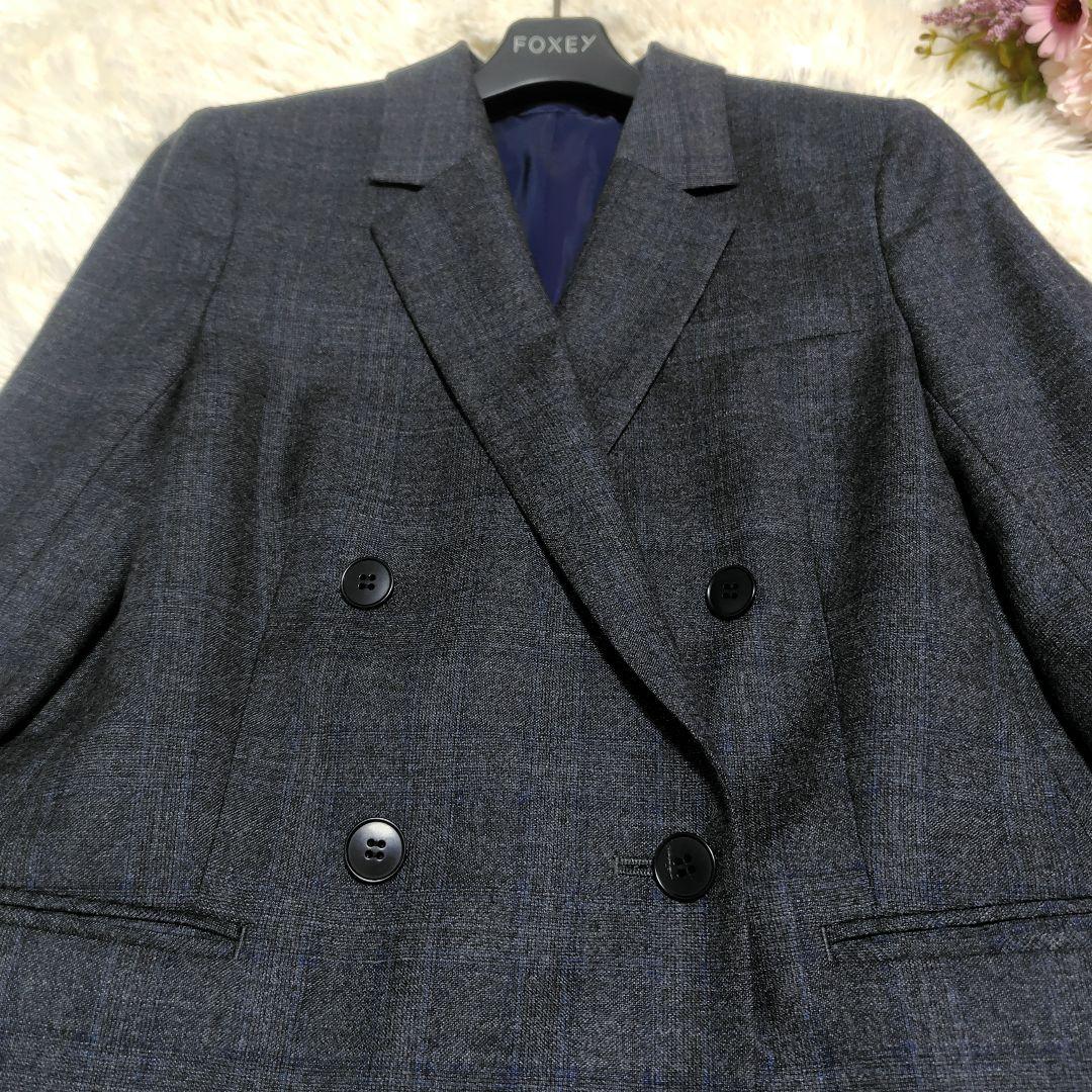 【未使用級♡高級REDA生地】SUPER110 ダブルブレストパンツスーツ　38