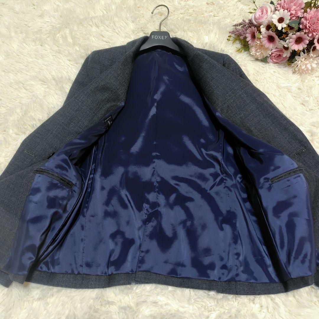 【未使用級♡高級REDA生地】SUPER110 ダブルブレストパンツスーツ　38