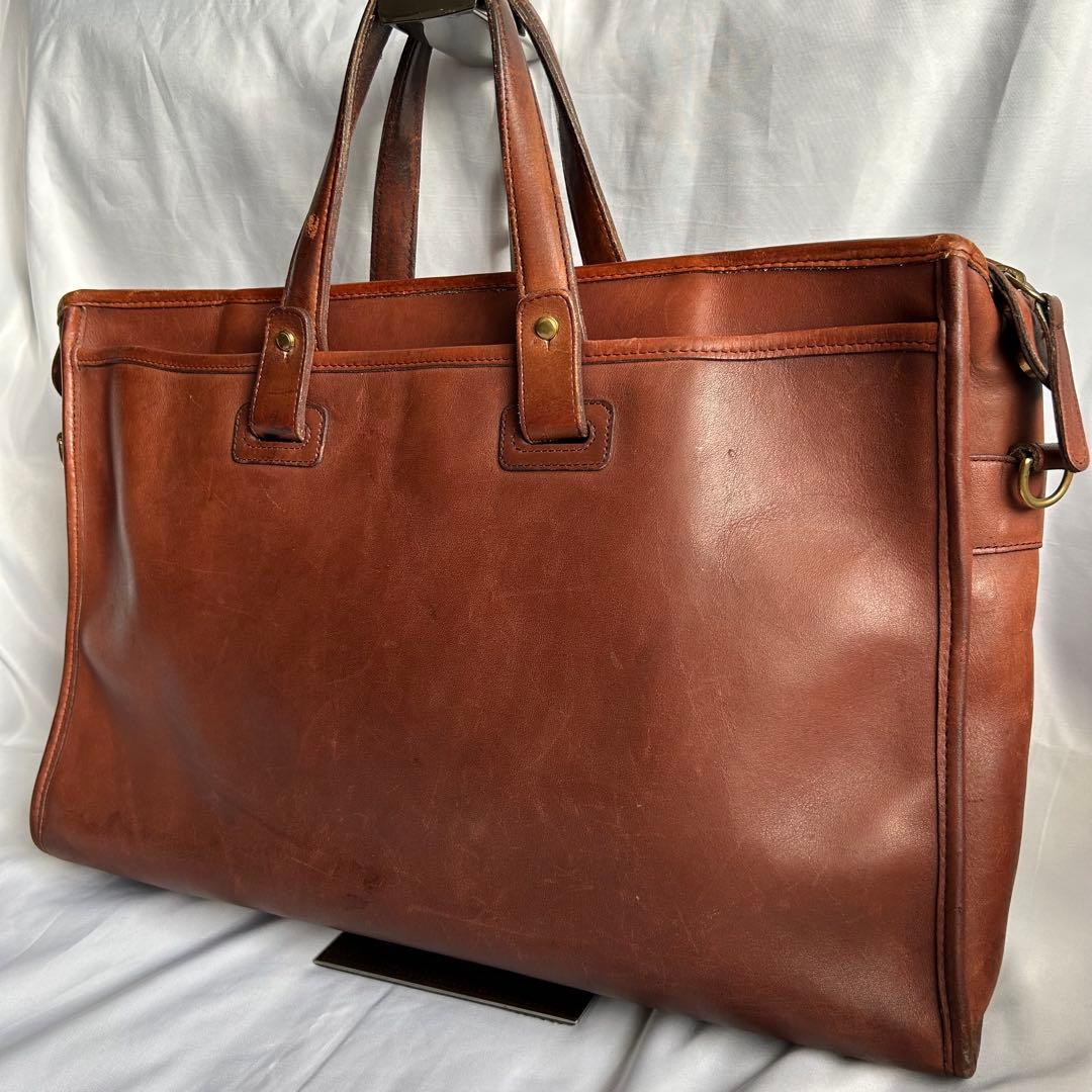 【希少】80s USA製 オールドコーチ レザー ビジネスバッグ 2way 茶