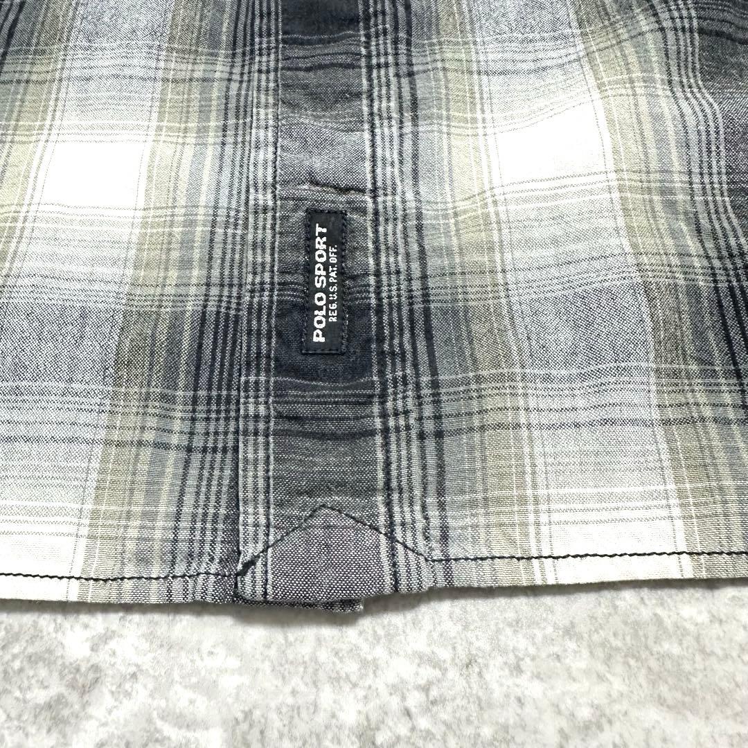 90s POLO SPORT ポロスポーツ オンブレチェックシャツ ブラック