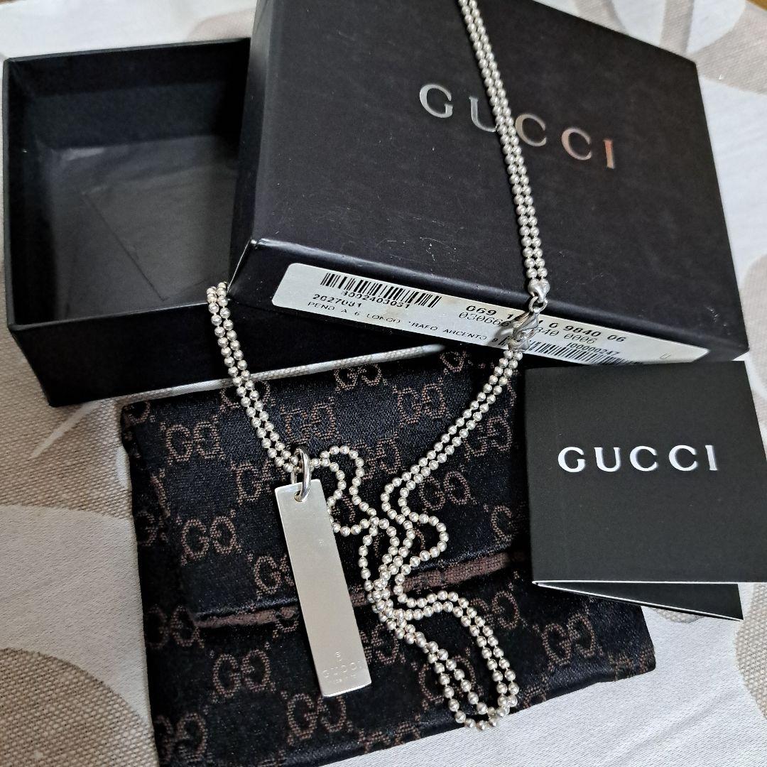 正規品　GUCCI　タグ プレートネックレス　シルバー925　箱　布袋付き