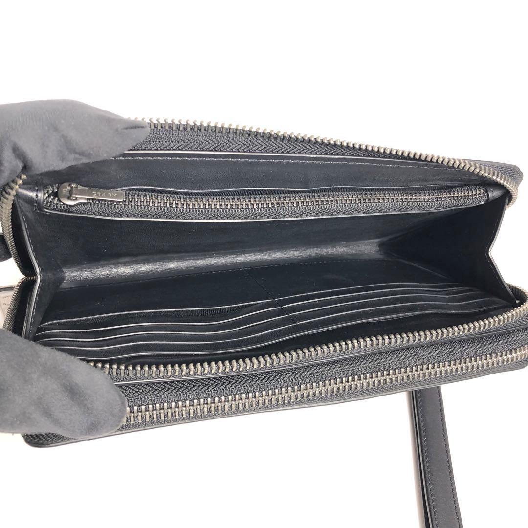 美品 COACH コーチ ラウンドファスナー長財布 オーガナイザー シグネチャー