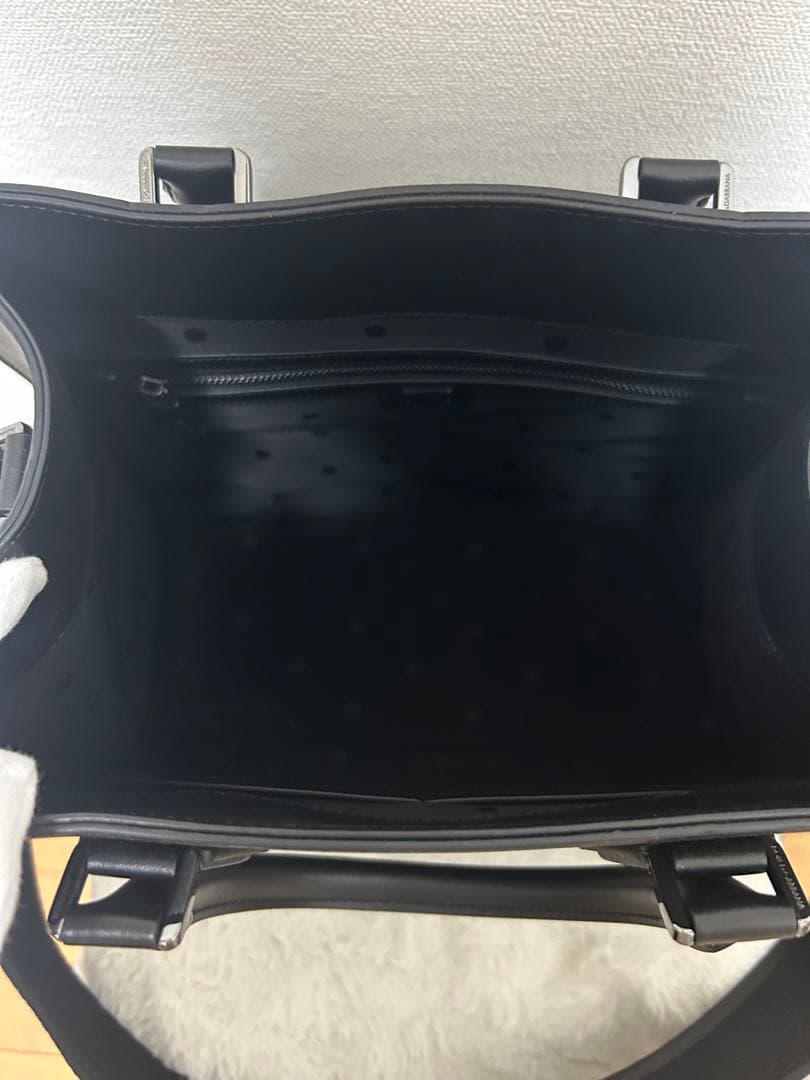 こうじ　DOLCE&GABBANA 黒 レザー ショルダーバッグ