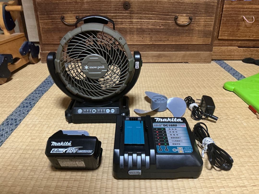  peak フィールドファン／Makita バッテリー／ツバメブレード付