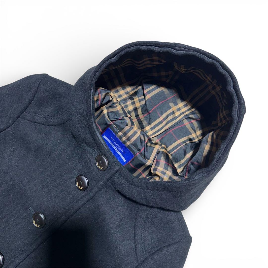 未使用級✨BURBERRY BLUE LABEL ダッフルコート カシミヤ混 黒