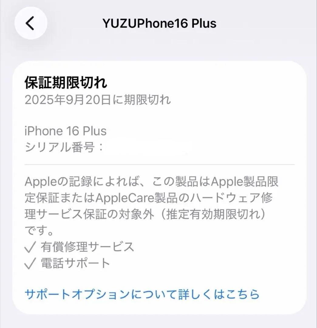 [説明欄必読] iPhone16 Plus 128GBブラック