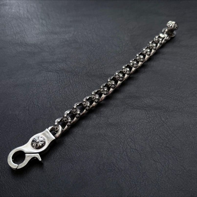 シルバー925刻印あり ファンシーリンク チェーン シルバーブレスレット