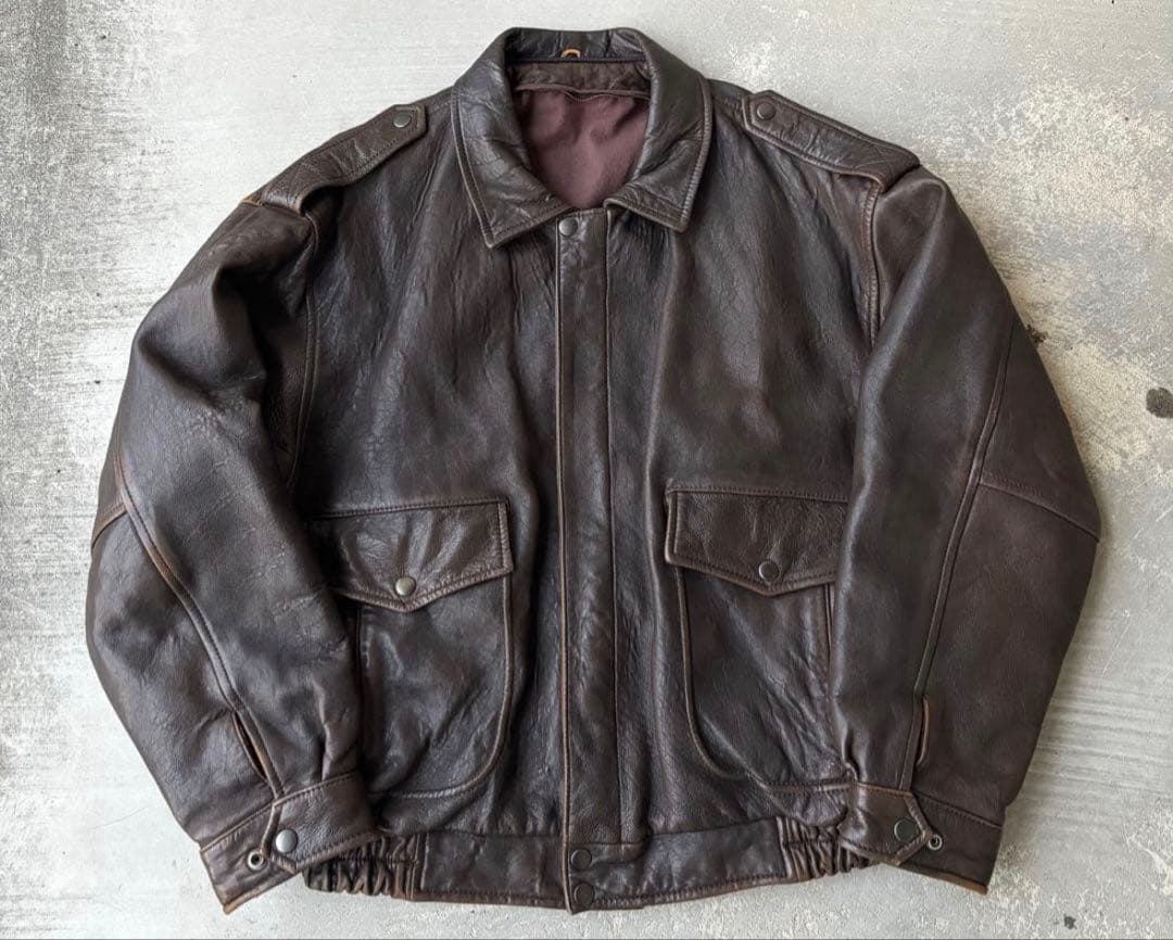 80s A-2 type レザージャケット ブラウン 茶色