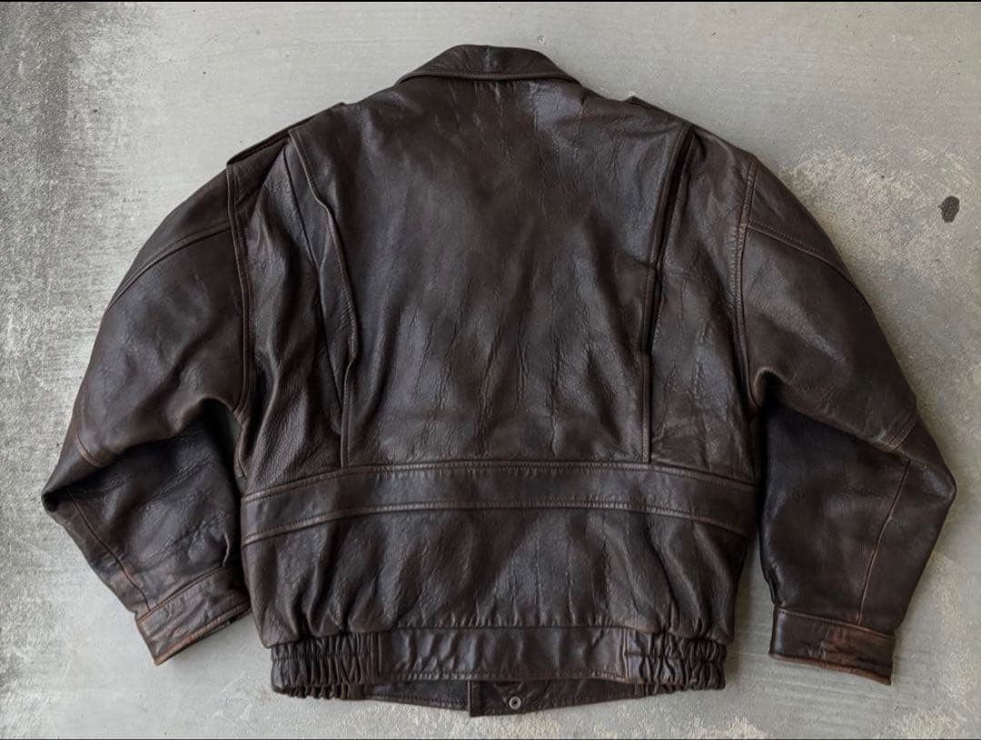 80s A-2 type レザージャケット ブラウン 茶色