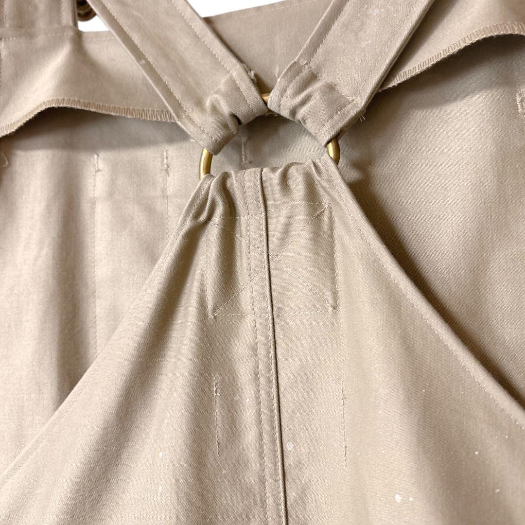 NEAT ニート　オーバーオール　ペイント加工　白ペンキ　サロペット　ベージュ