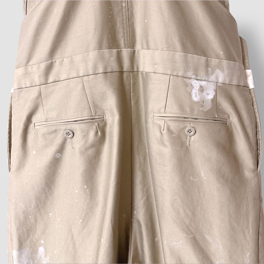 NEAT ニート　オーバーオール　ペイント加工　白ペンキ　サロペット　ベージュ