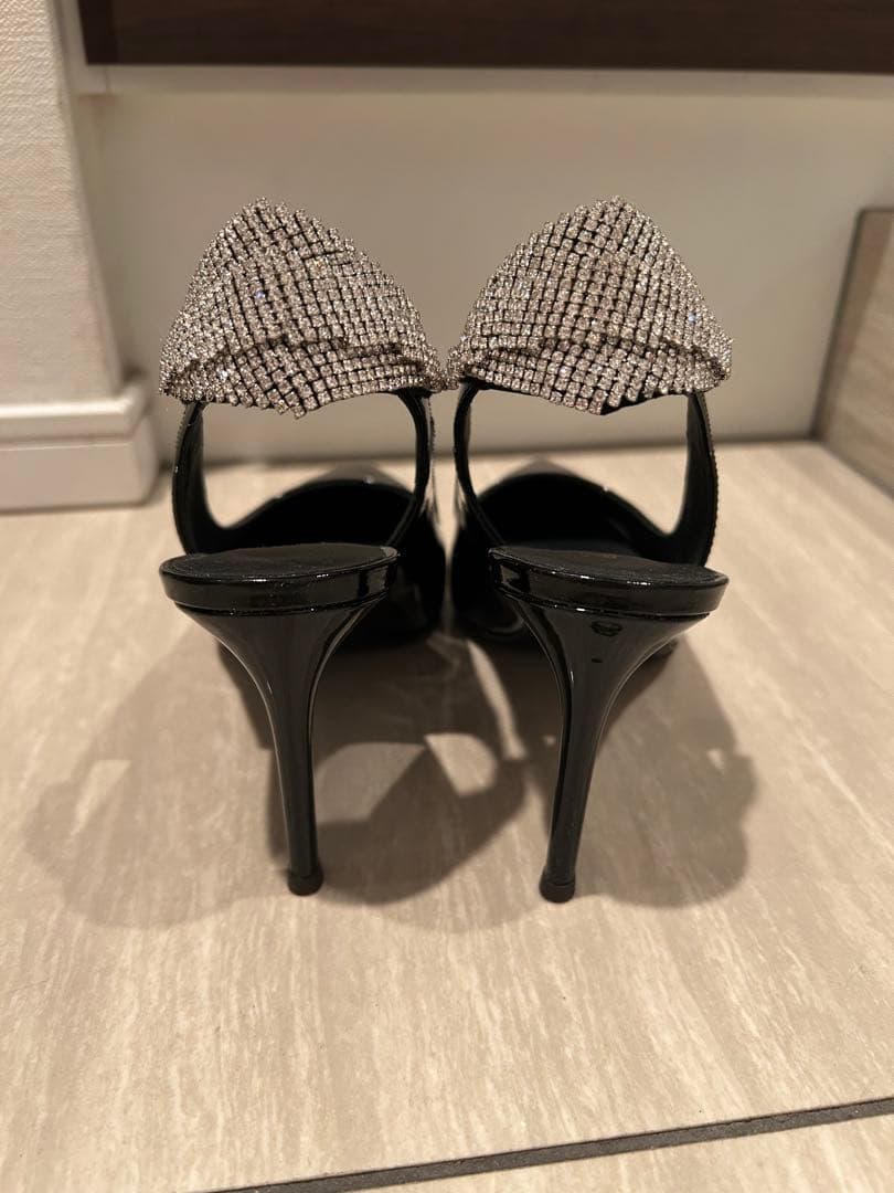 Guiseppe Zanotti 黒 クリスタル装飾 ハイヒール