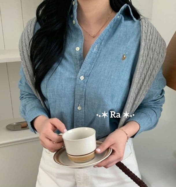 【試着のみ】ラルフローレン大人気オーバーサイズダンガリーシャツ現行品